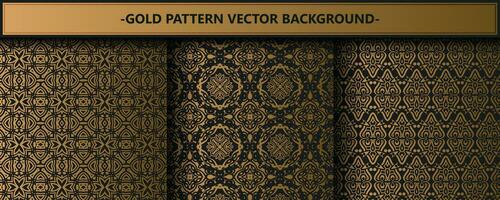 Collection gold and black seamless pattern background vector