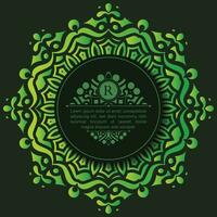 Green calligraphy ornament frame line design vector