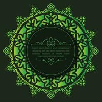 Green calligraphy ornament frame line design vector