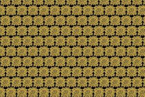 Golden Floral Pattern on Black Background vector