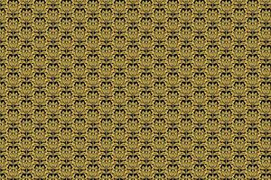 Intricate Golden Lotus Pattern on Vintage Black Background vector