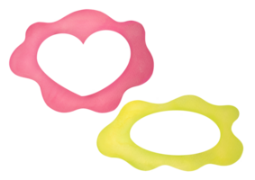 klämma konst vattenfärg ram klotter illustration. skära ut rosa hjärta formad ram, oval gräns isolerat på transparent bakgrund. flerfärgad barns ramar samling för album, tidningar png