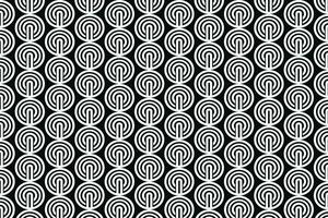 negro y blanco geométrico modelo con repitiendo anidado círculos vector