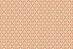 Pattern of Orange and White Geometric Flowers on a White Background vector