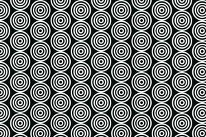 Pattern of White Circles with Concentric Rings on a Black Background vector