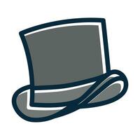 Hat Vector Thick Line Filled Dark Colors