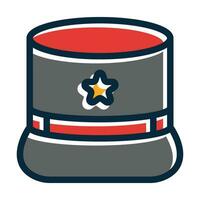 Kepi Hat Vector Thick Line Filled Dark Colors