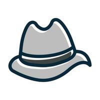 Floppy Hat Vector Thick Line Filled Dark Colors