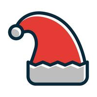 Santa Hat Vector Thick Line Filled Dark Colors