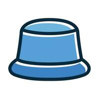 Bucket Hat Vector Thick Line Filled Dark Colors