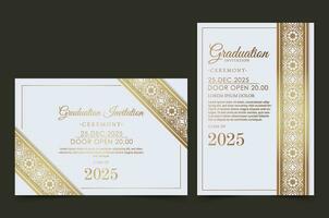 Elegant dark graduation invitation template vector