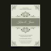 Vintage wedding invitation with pattern motif vector
