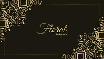 fondo de marco floral decorativo dorado de lujo vector