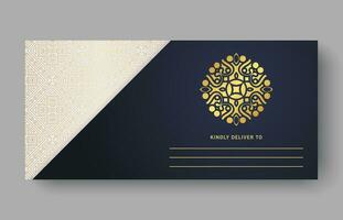 luxury gold emblem invitation card template vector