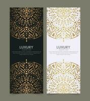 Luxury mandala decorative card in gold color vector