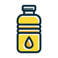 Oil Bottle Vector Thick Line Filled Dark Colors