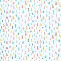 Cute childish seamless pattern with colorful watercolor rain drops. Sweet vector background for baby nursery, children textile, fabric, print. Beautiful simple kids abstract backdrop