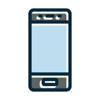 Smartphone Vector Thick Line Filled Dark Colors