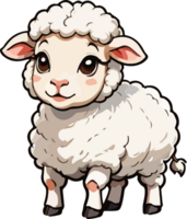 ai généré mignonne mouton image dessin animé png