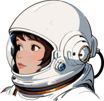 AI generated Astronaut Girl Cartoon Illustration png