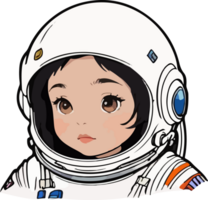 ai generado astronauta niña personaje mascota png