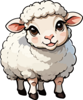 AI generated Cute Sheep Cartoon PNG Image