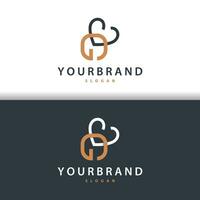 Minimalist GB Letter Logo, BG Logo Brand Modern and Luxury Icon Vector Template Element