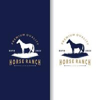 Horse Logo, West Country Farm Ranch Cowboy Logo Design, Simple Illustration Template vector