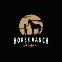 caballo logo, Oeste país granja rancho vaquero logo diseño, sencillo ilustración modelo vector