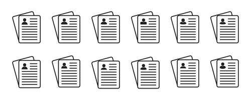 Resume icon. Vector icon for web design isolated on white background.