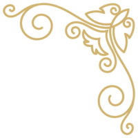 rich gold vintage baroque corner decorated in retro antique style acanthus Filigree typography decorative design You can use it for wedding decoration of greeting cards and laser cutting. png