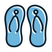 Flip Flop Vector Thick Line Filled Dark Colors