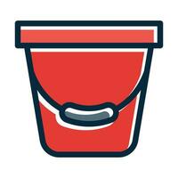 Bucket Vector Thick Line Filled Dark Colors