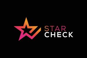 moderno estrella cheque marca vector logo diseño