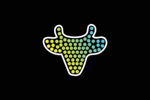 Modern halftone dot cow head vector logo design