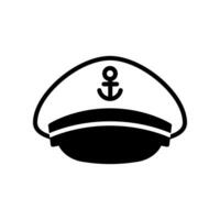 Captain sailor hat icon isolated on white background. vector