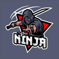 Japón ninja mascota logo modelo vector