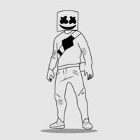 Marshmello Line Arts design vector