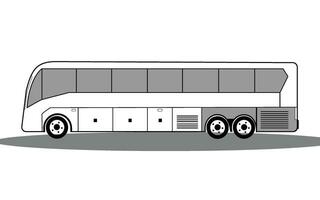 simple travel bus line art illustration vector