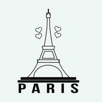 París amor línea Arte diseño vector