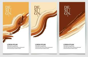 three vertical banners with abstract waves vector