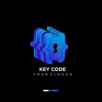 llave código logo diseño vector