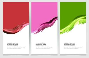 three vertical banners with different colors vector