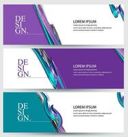 three banners with abstract designs vector