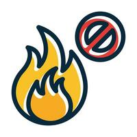 No Fire Vector Thick Line Filled Dark Colors