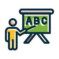 Teacher Vector Thick Line Filled Dark Colors