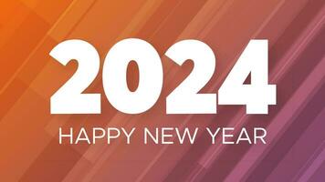 2024 Happy New Year on colorful background vector