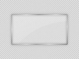 Glass plate in rectangular frame vector