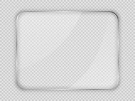 Glass plate in rounded rectangular frame vector