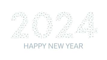 New Year's background with numbers 2024 made of snowflakes vector